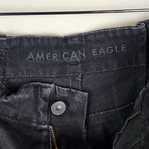 American Eagle High Rise Paperbag Mom Jeans Washed Black sz 6 - Picture 7 of 10